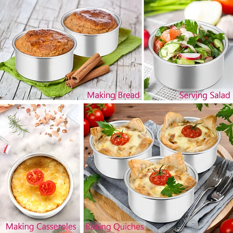 Inch Small Cake Pan Set of 3, Stainless Steel Mini Round Smash