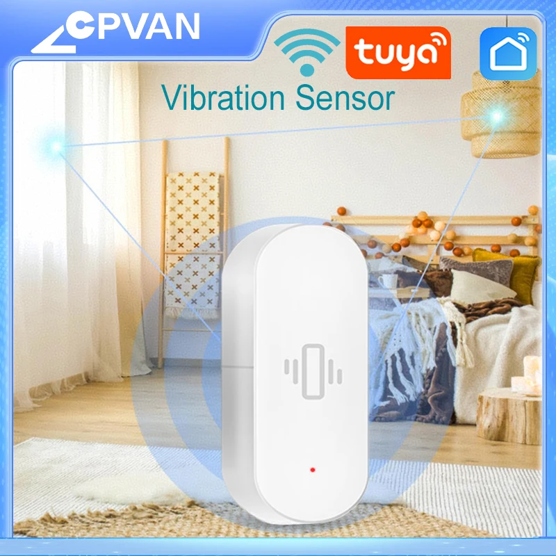 CPVAN WIFI vibration Sensor Detector Wireless Smart sensor motion Alarm Detecto
