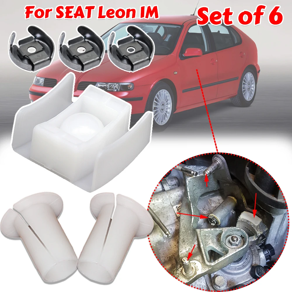 For SEAT Leon 1M 2000-2005 2006 Gear Selector Wiring Lock Washer Shift Relay Lever Slide Bushing Kit Sliding Shoe Bearing Socket gearbox control cable repair kit