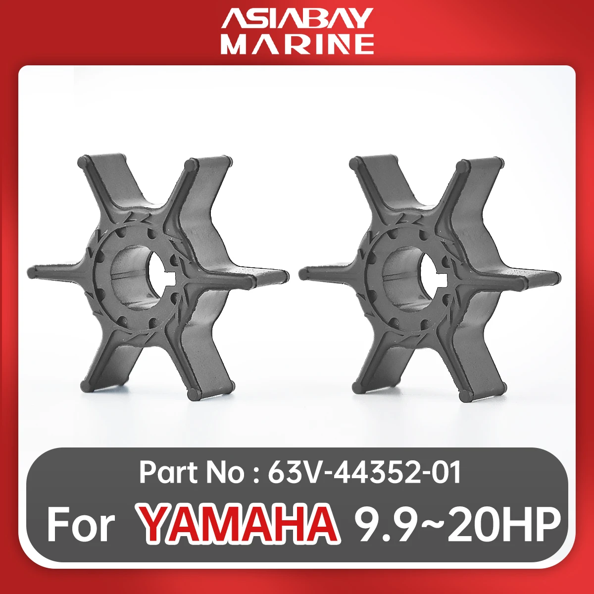 Outboard Engine Parts Marine Water Pump Water Pump Impeller Kit 63V-44352-01 Water Pump Impeller For Yamaha Outboard Engine 2/4 Stroke F9.9 F15 F20 9.9hp 15hp 20hp Boat Parts 63V-44352-01-00