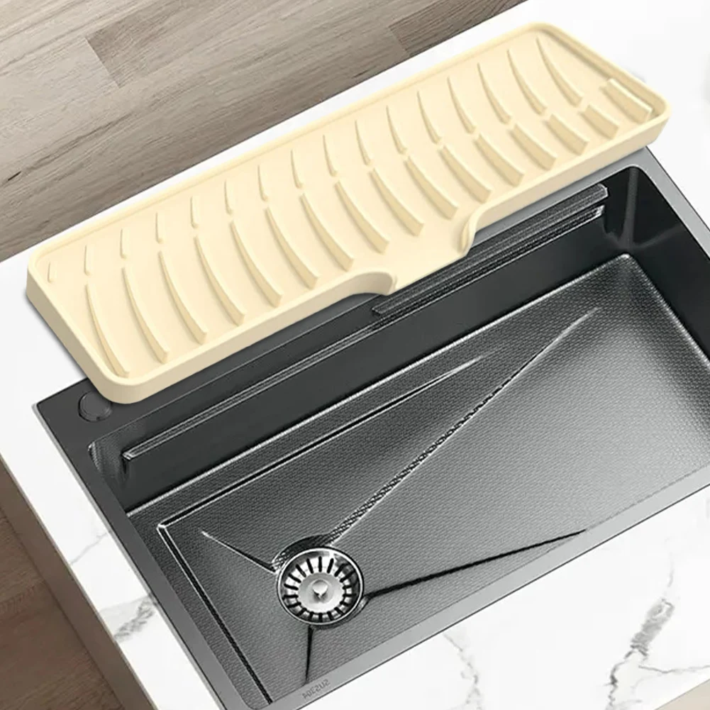 Silicone Faucet Mat for Kitchen Sink Silicone Drip Mat Non-Slip Drying Mat Drip Protection Pads Kitchen Sink Splash Guard