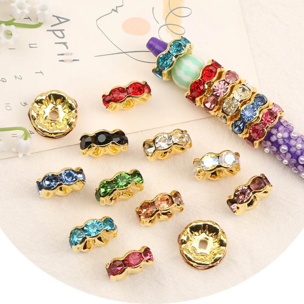 Cordial Design 100Pcs 21*21MM Copper Spacers/Rhinestone Effect/Wheel Shape/DIY Making/Hand Made/Jewelry Findings & Components - cordial