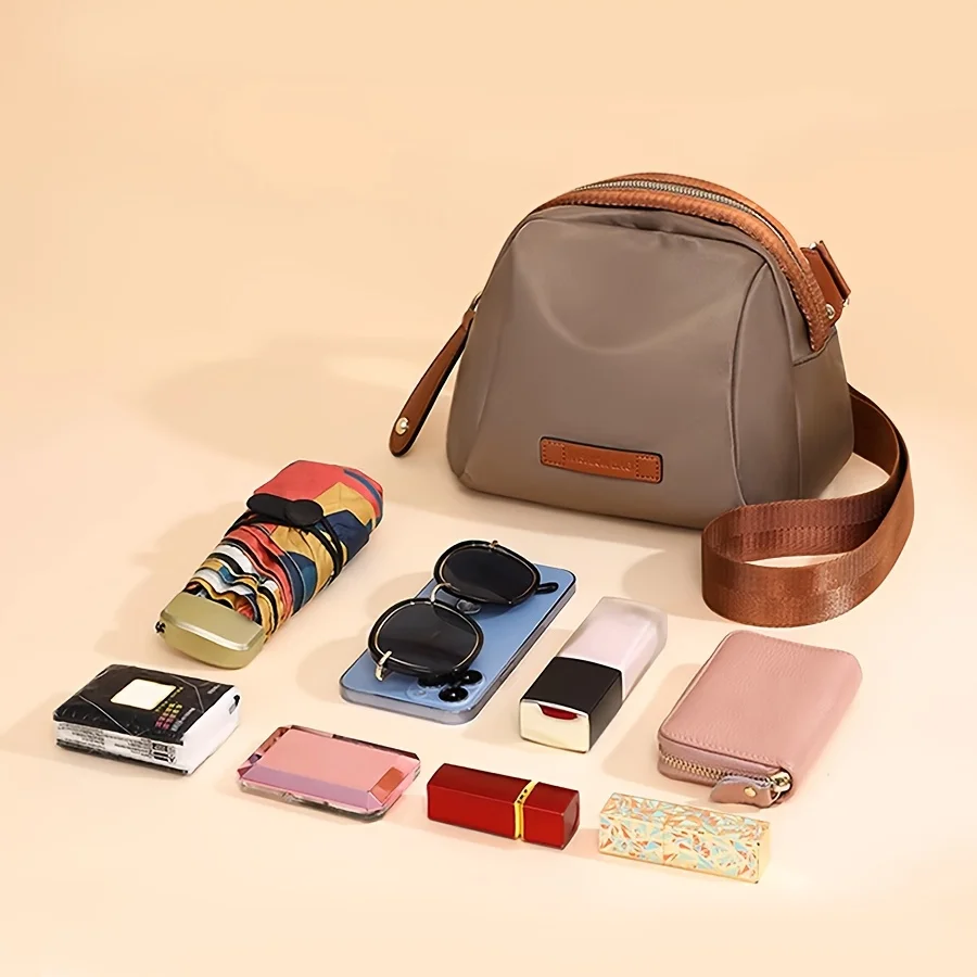 New Women's Lightweight Crossbody Bags Color Clashing Shell Bag Waterproof Small Shoulder Bag Daily Commuting