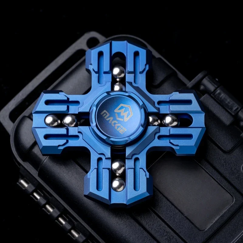 Mackie Titanium Alloy Four-leaf Fidget Gyro EDC Finger Spinning Best Stress Relief Toy Adult Leisure Entertainment Desk Toy