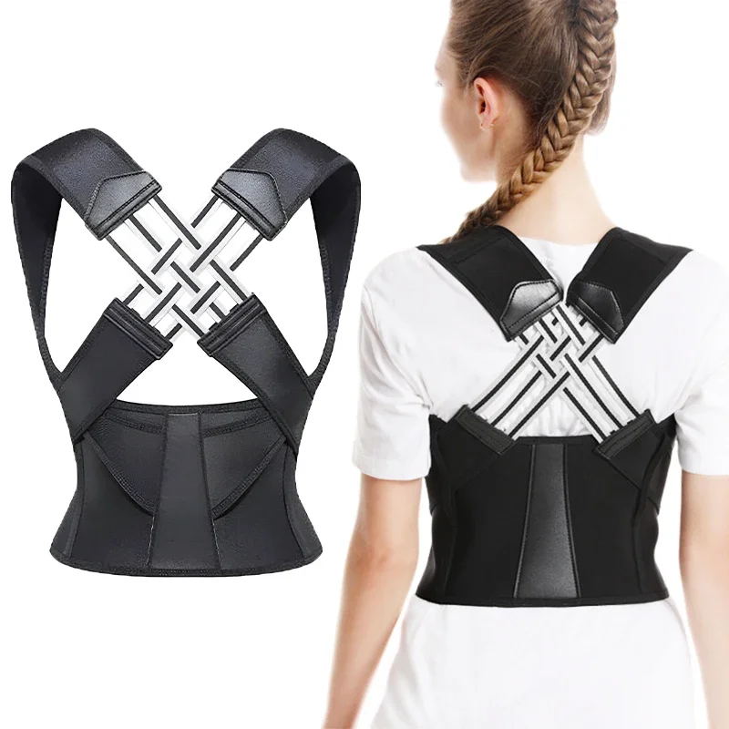 Adjustable Back Posture Belt Office Home Gym Unisex Back Posture Brace for Men Women Fit for Spine Back Brace for Shoulders image