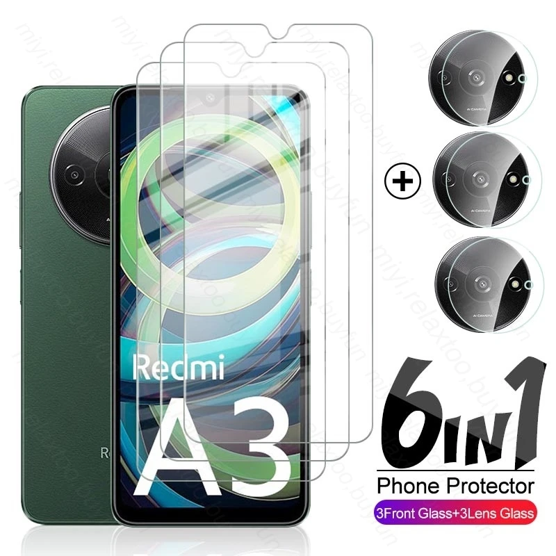 

6 в 1 защита для объектива камеры Xiaomi Redmi A3 4G закаленное стекло Xiomi RedmiA3 защитное стекло Redmy A3 A 3 3A 4G 2024