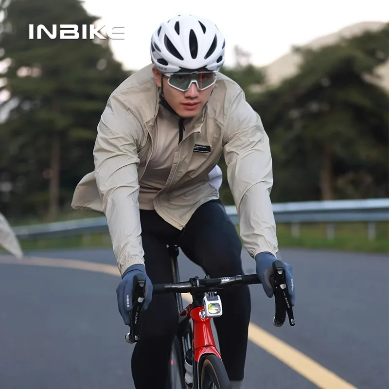 INBIKE Men's Cycling Windbreaker Jacket Casual Loose Fit Waterproof Windproof UV Protection For Outdoor Sports Bicycling