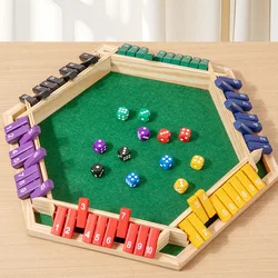 Wooden Six Sided Flipping Dice Game - Family Fun & Entertainment Game (Colourful)