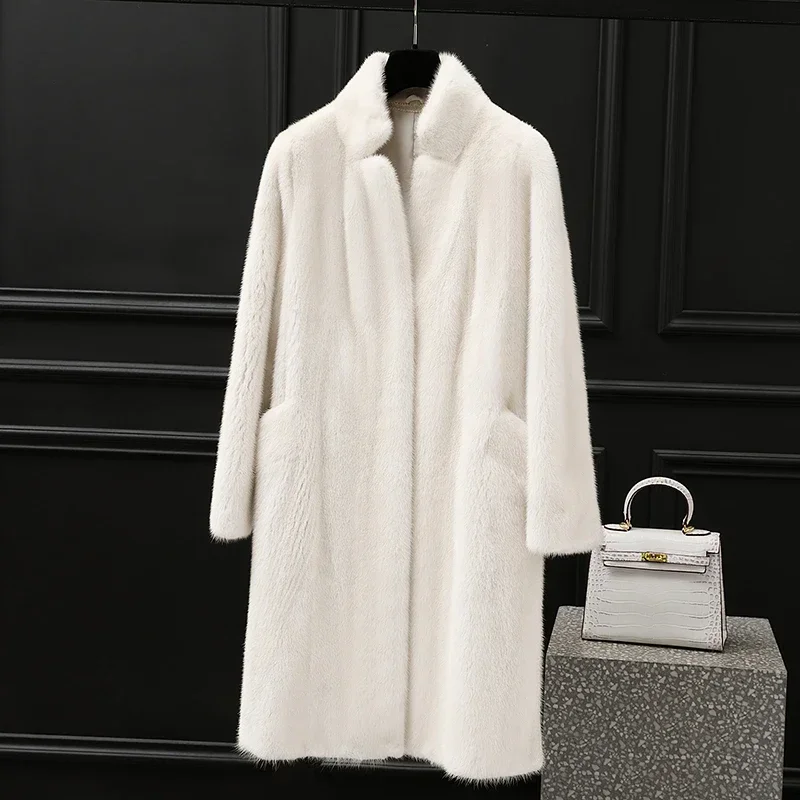 

Natural Mink Fur Jacket for Women 2023 Mid-length Real Fur Coat Women Elegant Fur Coats Women Mink Jackets casaco de inverno