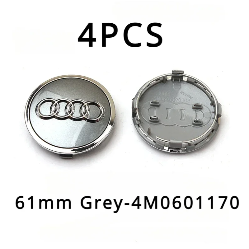 Sleek Car Styling Wheel Center Cap Hub Covers Badge - 4-Pack 60-69mm