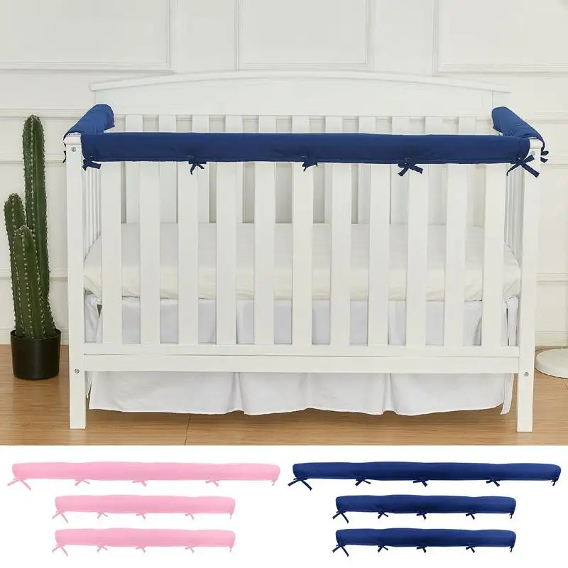 

Baby Crib Rail Cover 3Pcs Anti Collision Bed Edge Protectors Crib Edge Cover Bed Guardrail Protector Cover For Boys Girls Baby
