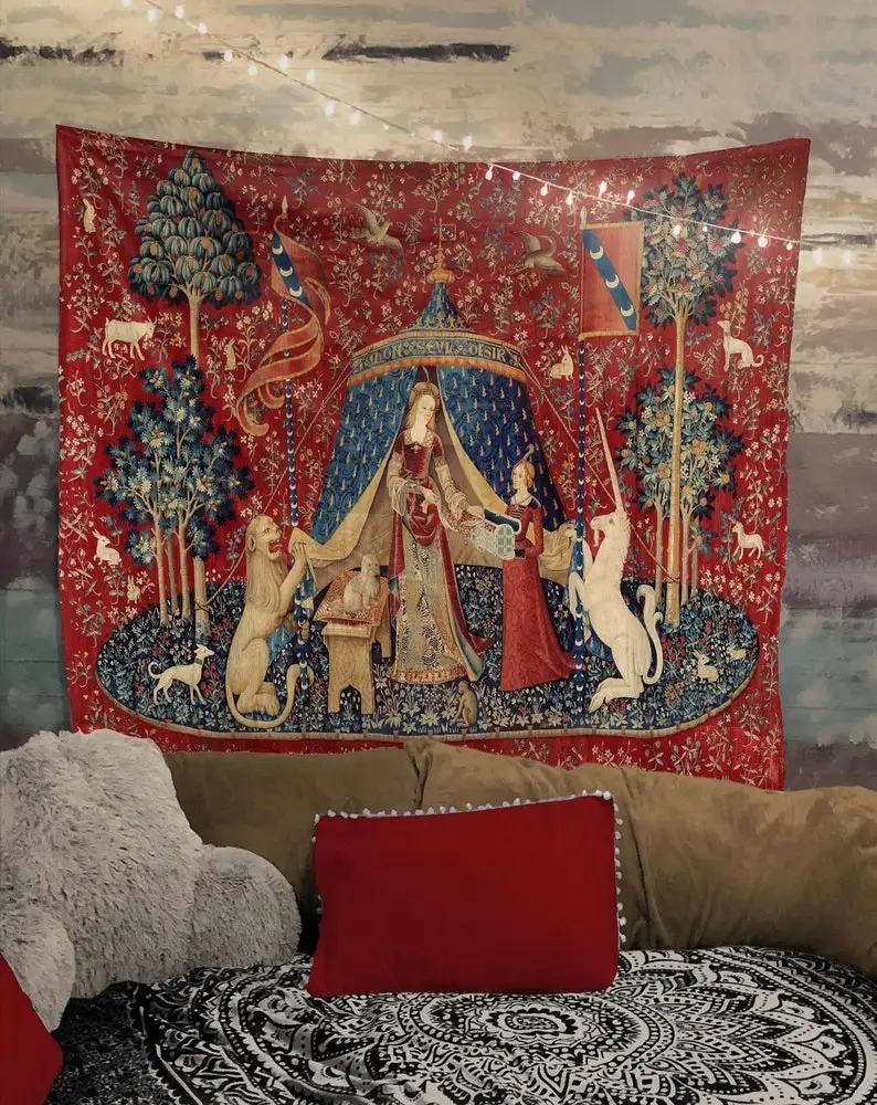 Lady With Unicorn Tapestry Printed