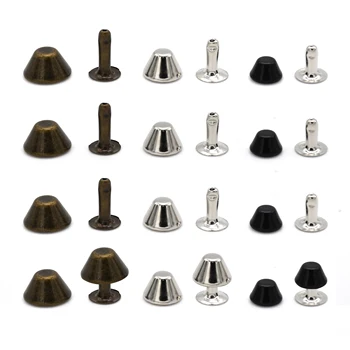 100sets Metal Bag Feet Base Studs Bucket Shape Rivets Bag Parts Belt Clothing Pet Collar Decorative Buckles DIY Accessories