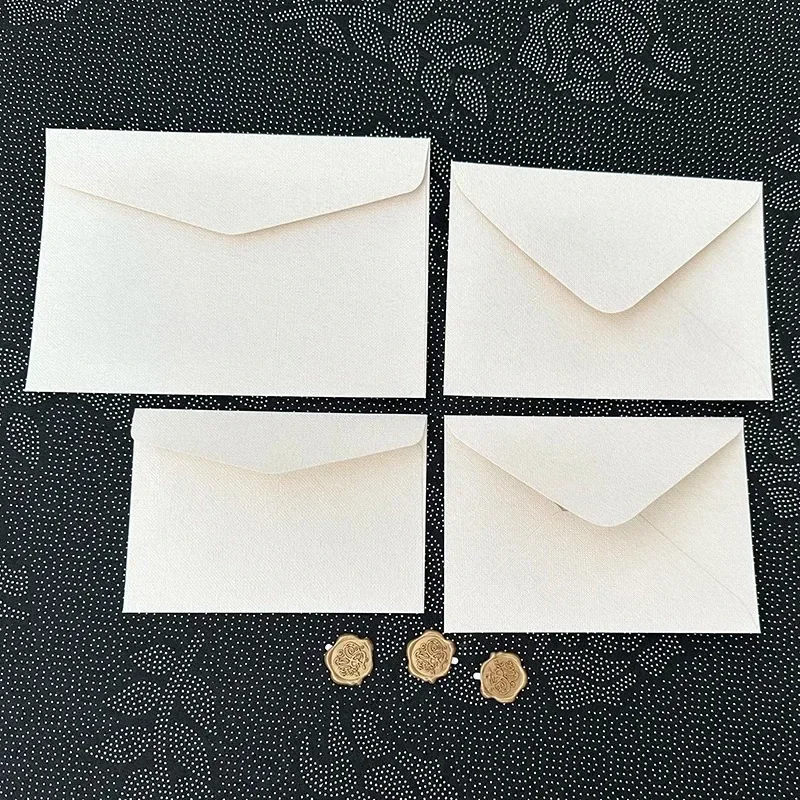두꺼운 린넨 질감 패턴 흰색 고급 봉투, 초대장용 레트로 엽서, 웨딩 비즈니스 레터, 30 개/로트, 250g