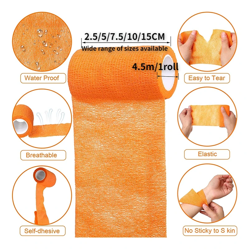 Sports Bandage Elastic Elastoplast Self Adhesive Tape Protect Wrist Palm Finger Arm Shoulder Knee Ankle Pets Leg Tattoo Safety 4