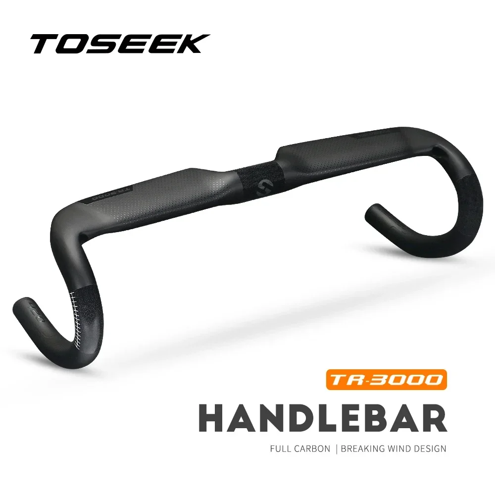 

TOSEEK-Full Carbon Fiber TR-3000 Road Bike Ultralight Integrated Handlebars UD Matt 400/420/440mm Clamp Diameter 31.8MM 270g±20g