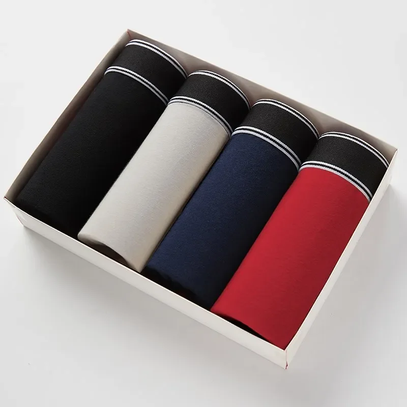 4PCS Cotton Boxers Men Breathable Panties Sexy Men Briefs Comfort Underpants Male Underwear Antibacterial Boxer Seamless Panty