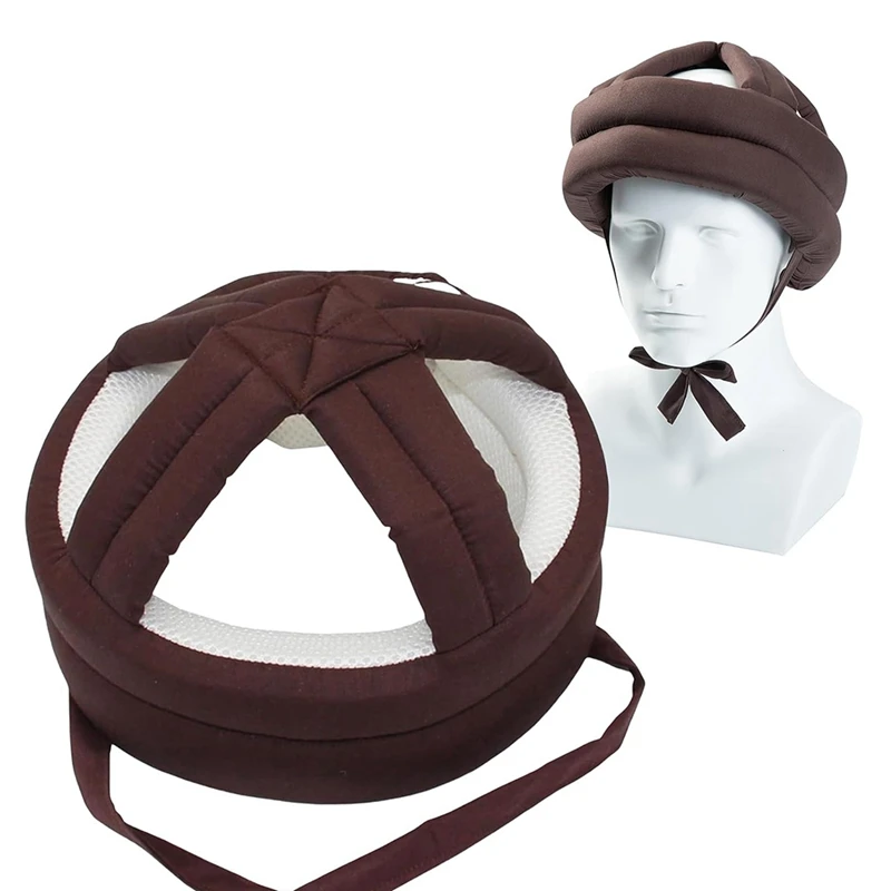A73E-Elderly Protective Helmet, Safety Helmet Adjustable Breathable Seniors Fall Prevention Heads Protection Cap