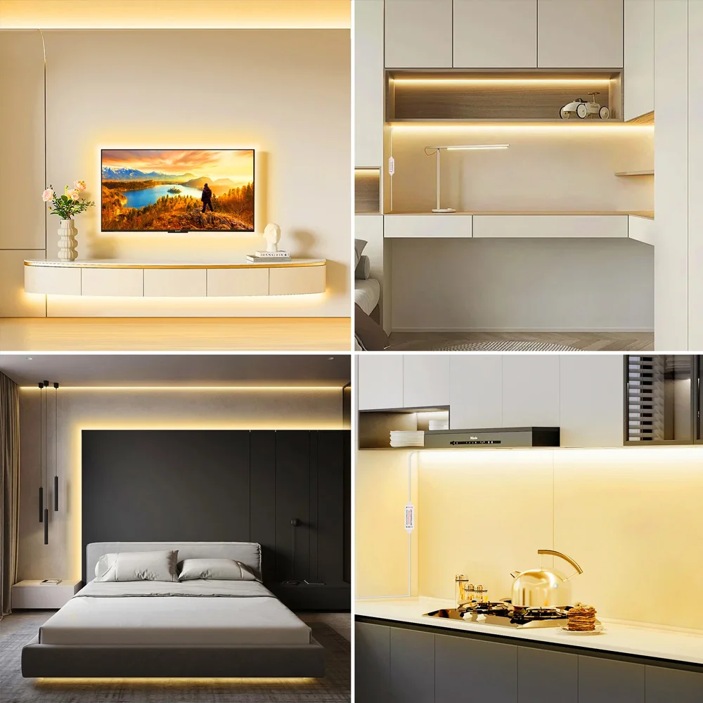 Tuya WiFi COB LED قطاع 12 فولت 1 متر 2 متر 3 متر 4...