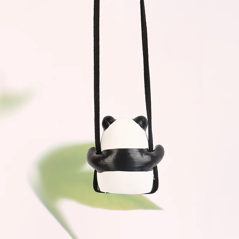 자동차 인테리어 펜던트, 귀여운 애니메이션 팬더 자동차 백미러 펜던트, 걸이식 장식품, 스윙 인형, 자동차 장식, 1PC