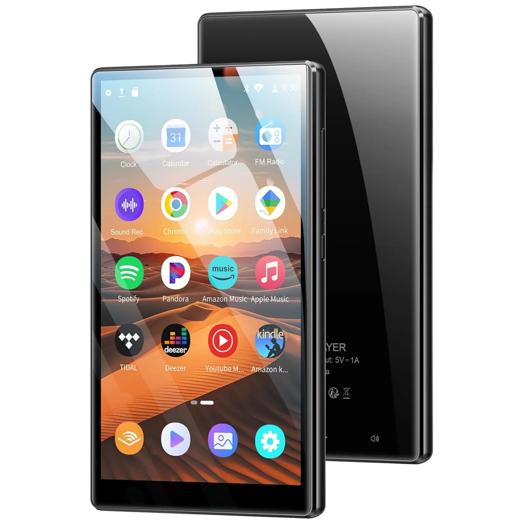 Lecteur MP3 et MP4 avec Bluetooth et WiFi, 1080P, Android 13.0, 4.7 ", 96 Go, 64 Go, 32 Go, jusqu'à 1 To