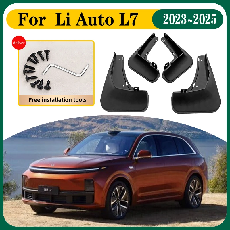 Car Mud Flap For Li Auto L7 Accessories Lixiang L7 2023 2024 2025 Auto Mudguards Splash Guard Front Rear Fenders Car Accessories
