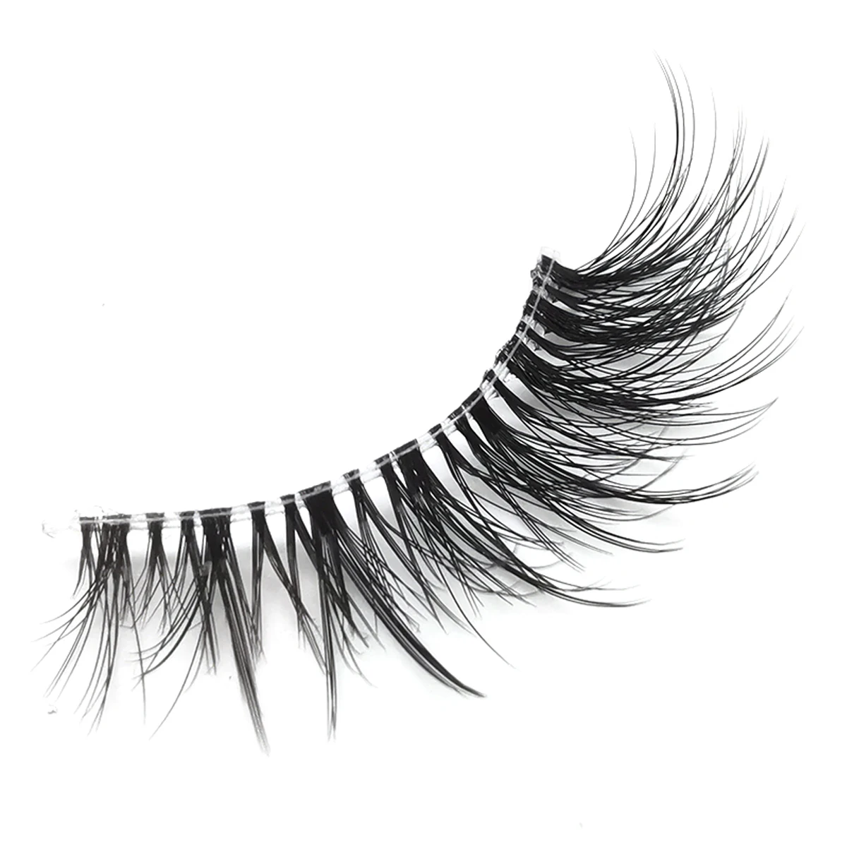 HBZGTLAD New 7 pairs Cat Eye Lashes Faux Mink Eyelashes Clear Band Lashes Natural Look Wispy Mink Eyelashes Full Strip Lashes