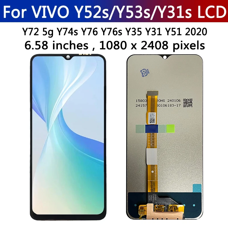 交換用LCDタッチスクリーン,ips,y52s,y53s,y31s,y72,5g,y74s,y76,y76s