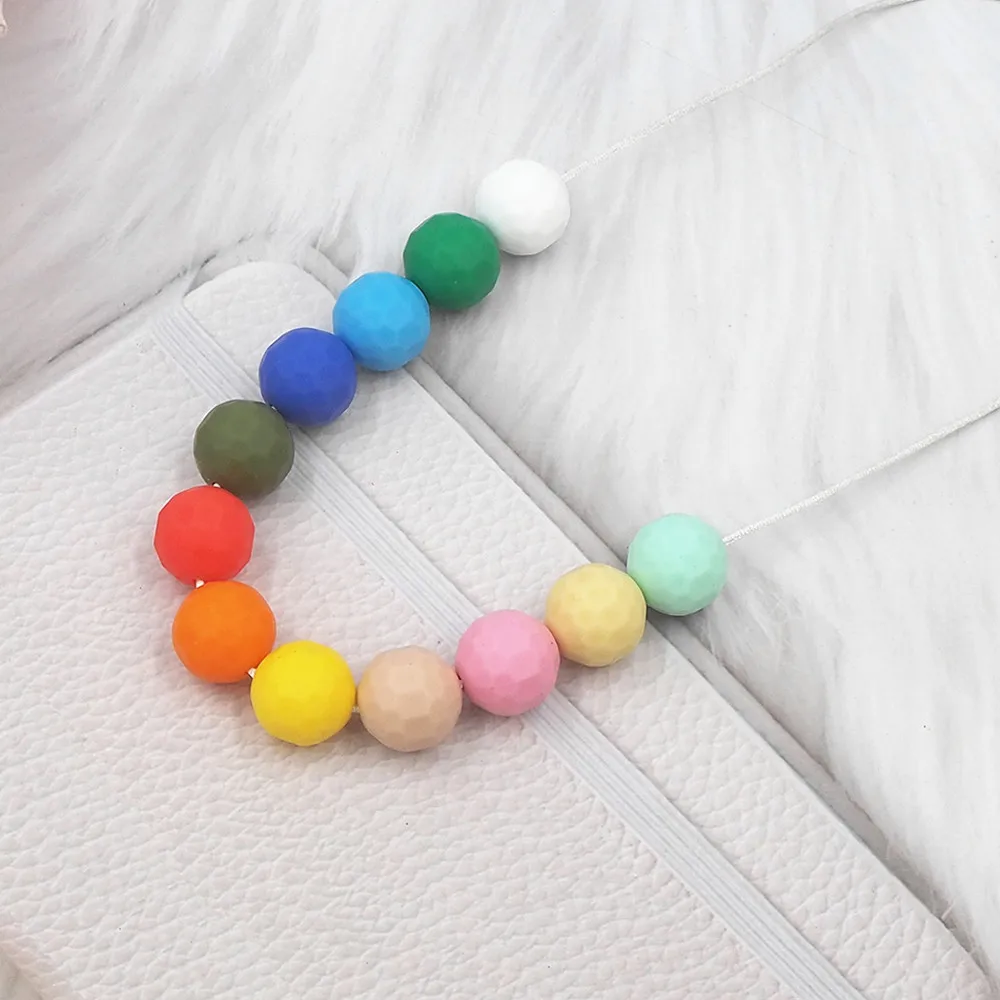 Rainbow Beads Necklace  Toddler Chewy Necklace