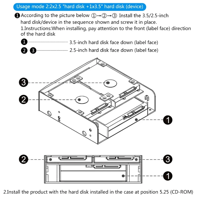 OImaster MR-8802 HDD Cage Rack 5.25 Inch Device for 6 x2.5'' SSD Multi-function Combination Hard Disk Conversion Bracket 3 S846eb8acb99a488f8d2d070b8deb5124d
