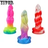 YIVCR Dazzle Colour Alien Dildo Liquid Silicone Flexible Dick Monster Dildo for Anal with Suction Cup Realistic Dildo Sexy Toys 1