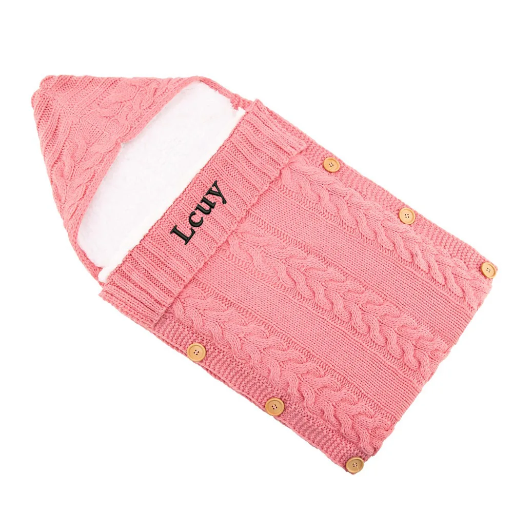 Embroidered Name Cotton Blanket for Kids Custom Winter Newborn Baby Plush Blanket Winter Gift Baby Quilt Newborn Blanket 2