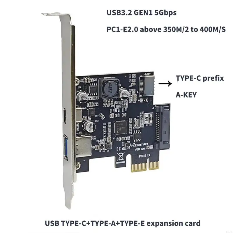 E28C USB 3.2 Gen1 5Gbps Data Transfer Rate Expansion Card 5Gbps for Desktop Computers