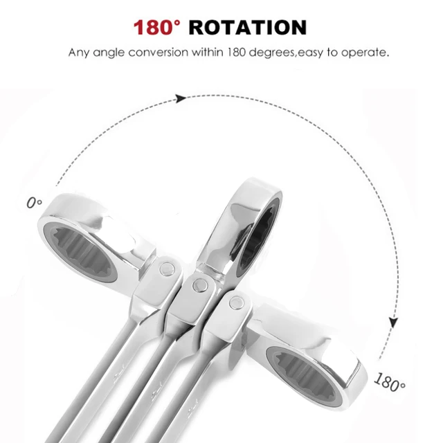 플렉스 헤드 키 렌치 세트 - 다기능 래칫 렌치로 자동차 수리에 필요한 범용 도구