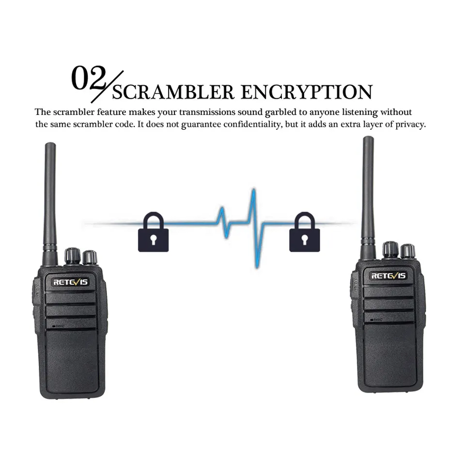 Wholesale Rugged Walkie Talkies 10pcs Retevis RT21 2.5W 1-3Km Range Scrambler Encryption For Factory/Warehouse/Construction site