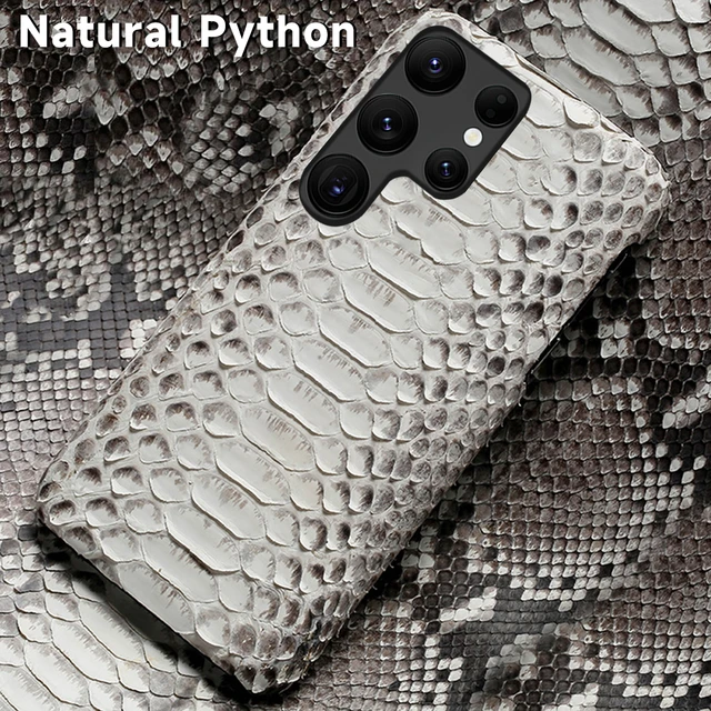 Python Leder hülle Handy hülle für Samsung Galaxy S24 S23 S21 S22 Ultra S20  Fe S10