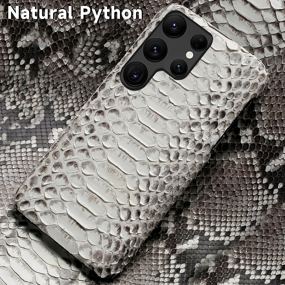 Python Leder hülle Handy hülle für Samsung Galaxy S24 S23 S21 S22