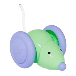 Interactive Rechargeable Electric Mouse Cat Toy with Intelligent Obstacle Avoidance (Green)