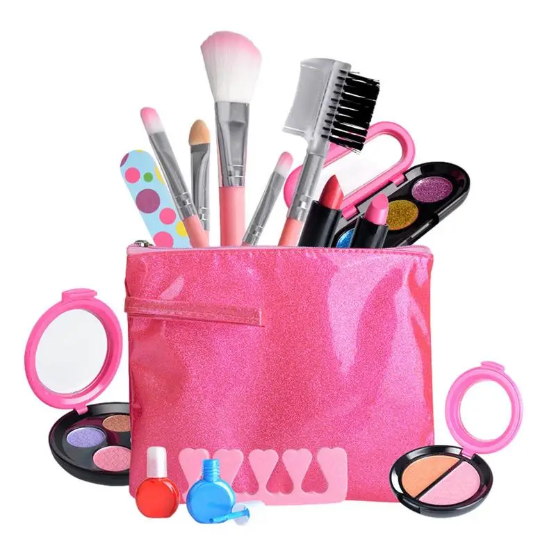 

Моющаяся игрушка для макияжа, моющаяся поддельная игрушка для макияжа для детей, игрушка для ролевых игр с косметичкой, игрушка для ролевых игр, Макияж для детей