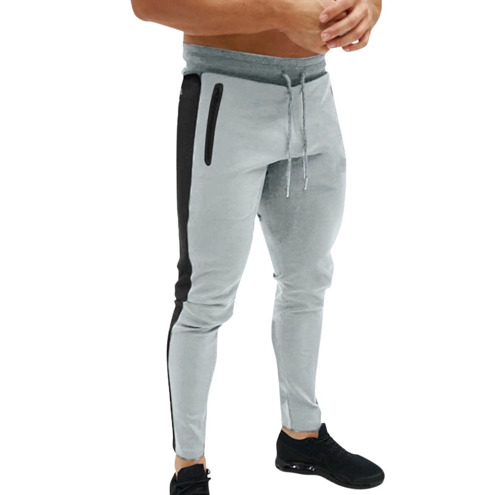 Men's Jogging Pants Sports Sweatpants Fitness Slim Trousers Casual Jogging Street Pants With Zipper Pockets Men's clothing fruit of the loom sweatpants