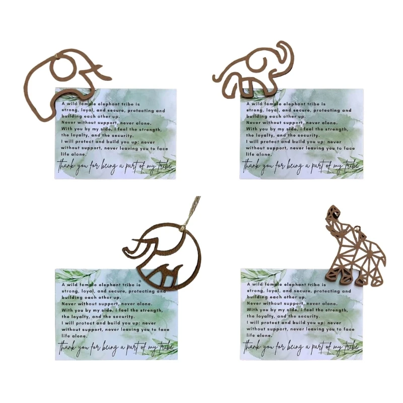 

Versatile Elephant Tribe Cards Wood Elephant Ornament Card Perfect for Birthdays, Weddings, and Graduations