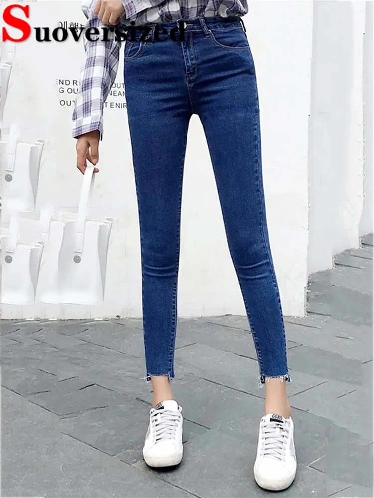 

Vintage Skinny High Waist Jeans Pencil Pants New Women Ripped Oversize 5xl Vaqueros Pantalones Casual Ankle-length Denim Spodnie