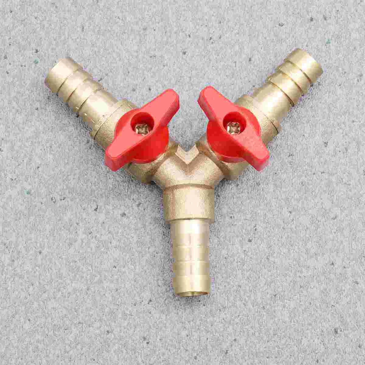 

3 Way Shut Off YShaped 3 Way Union Intersection Brass Shut Off Fitting ( Copper 8mm Golden Red )