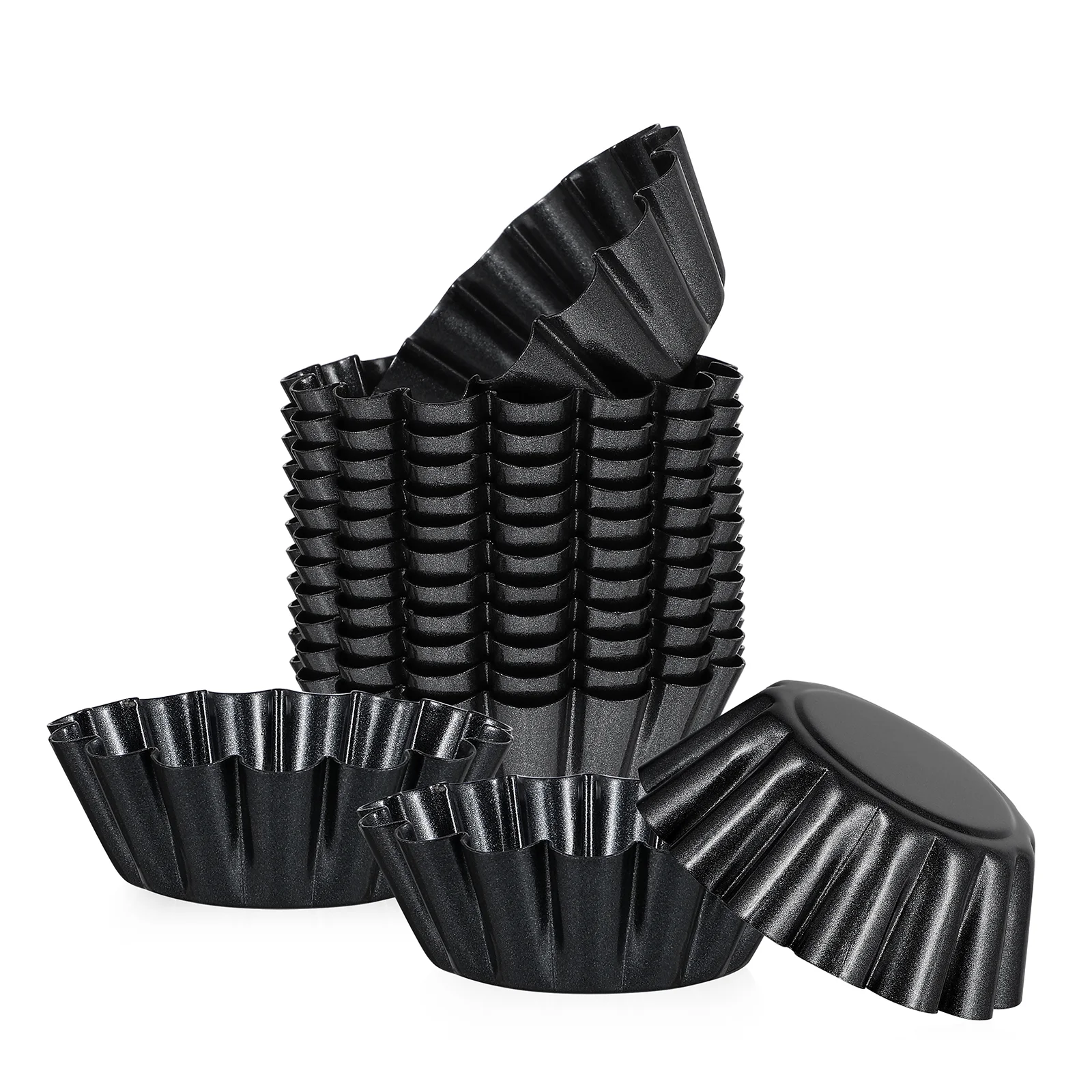 

Egg Tart Molds Stainless Steel Round Lace Egg Tart Mold Reusable Tartlet Moulds Baking Cups Cake Cookie Cupcake Mould