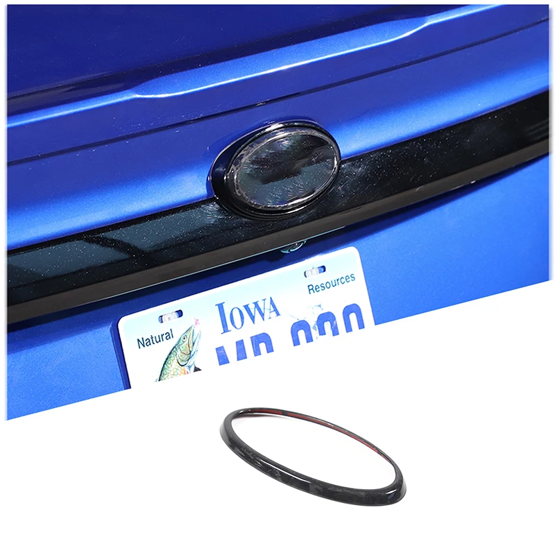 

For 2021-2023 Subaru WRX Real Carbon Fiber Car Rear Logo Decoration Ring Stickers Car Exterior Protection Accessories