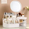 55382-43472f.jpg Makeup Storage Box With Mirror Desktop Dressing Table Makeup Mirror Cosmetics Jewelry Storage Box Touch Light Storage Organizer