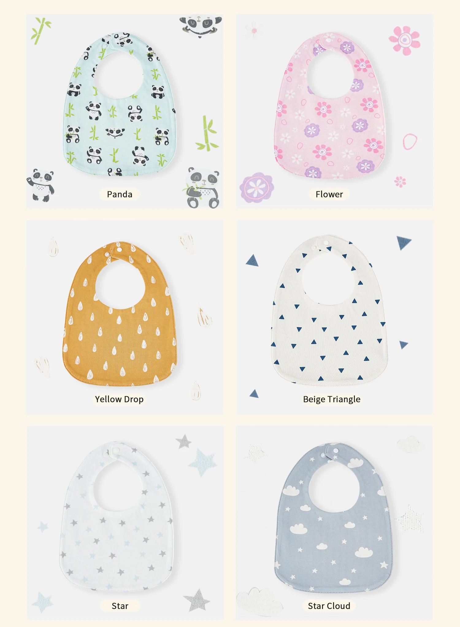 INSULAR Baby Bibs Feeding Scarf Adjustable Snap Saliva Towel Muslin Cotton Burp Cloths Animal Print Ruffled Edge Rainbow A Grade 6