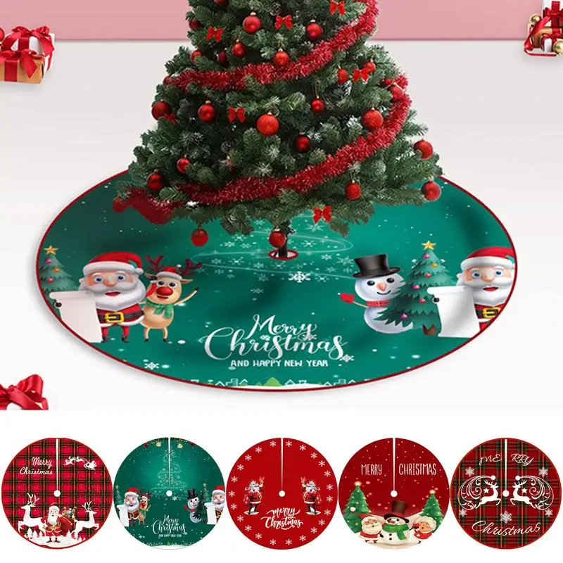 

90cm Christmas Tree Skirt Merry Christmas Decorations Tree Surround Base Set Washable santa claus skirt For Home Xmas Ornaments