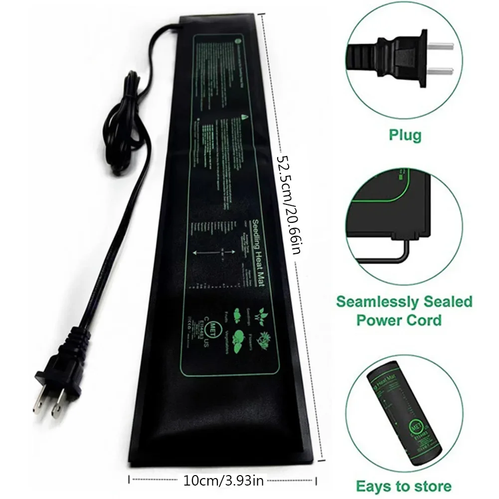 10cm Seedling Heat Mat Indoor Plants Germination Waterproof Propagation Heat Pad 7w Warm Hydroponic Heating Pad for Plants Grow