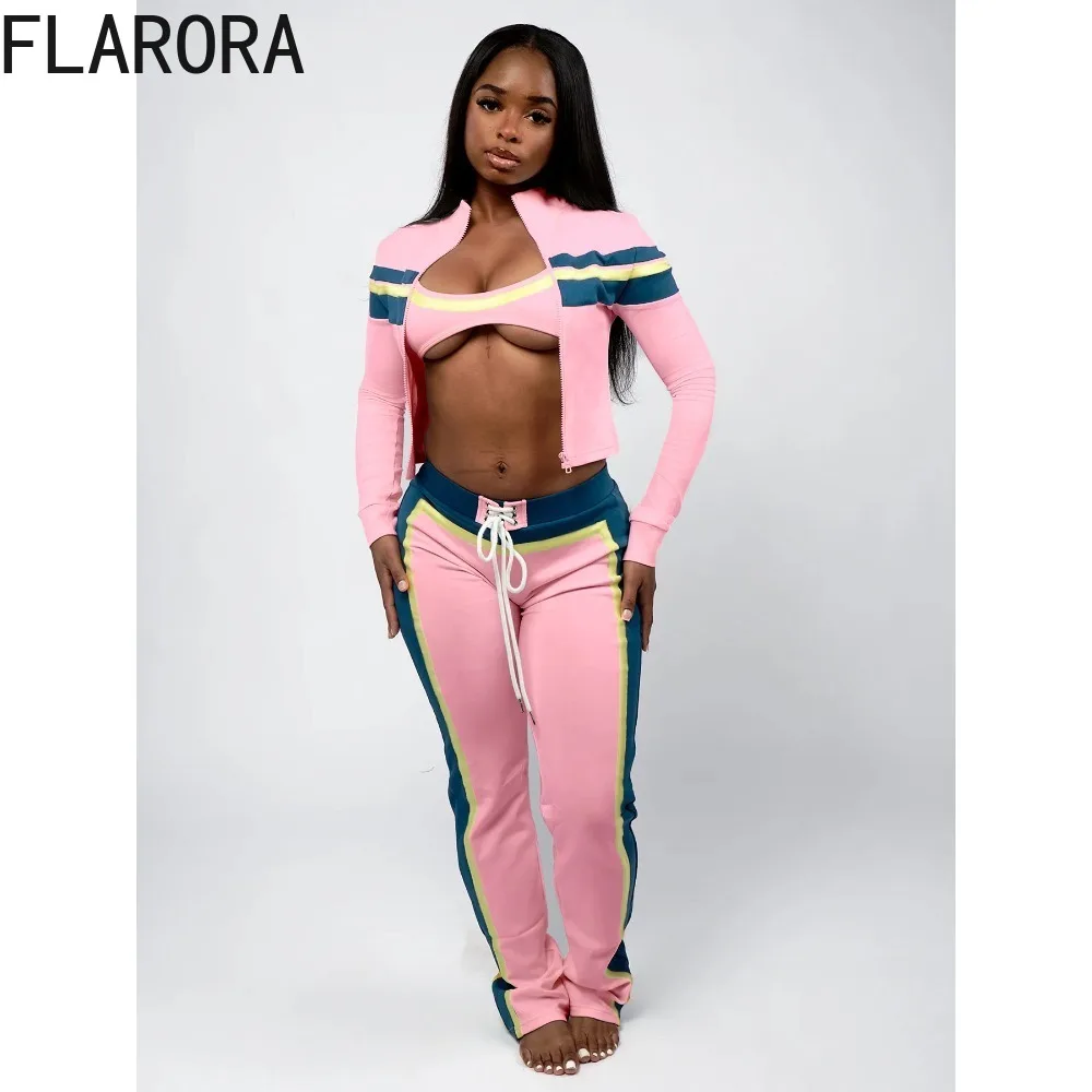 Flarora Patchwork 3‑Piece Autumn Street Tracksuit - Image 2